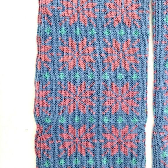 Leg Warmers Fair Isle Pink Blue Knit Onesize - Picture 2 of 8